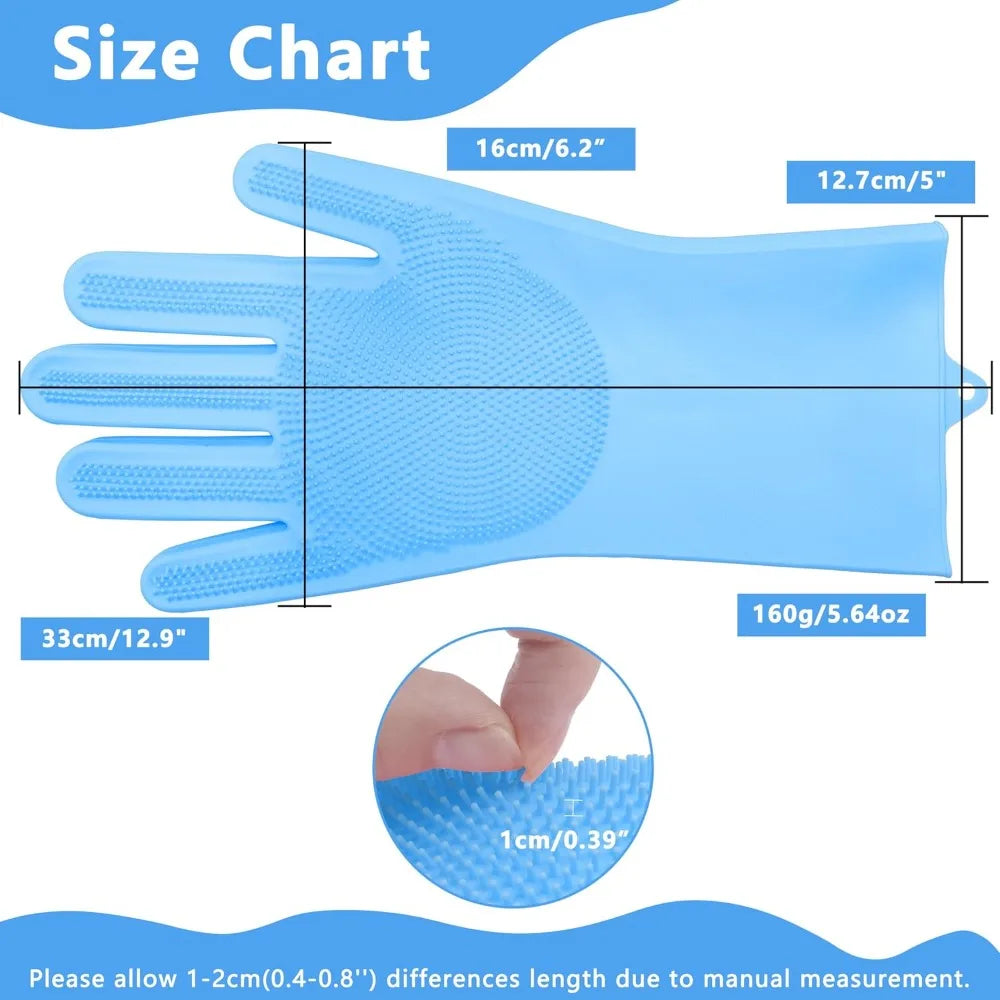 Pet Grooming Gloves—Heat Resistant Dog Washing Gloves with High-Density Teeth, Dog Bath Scrubber with Enhanced Five Finger Desig