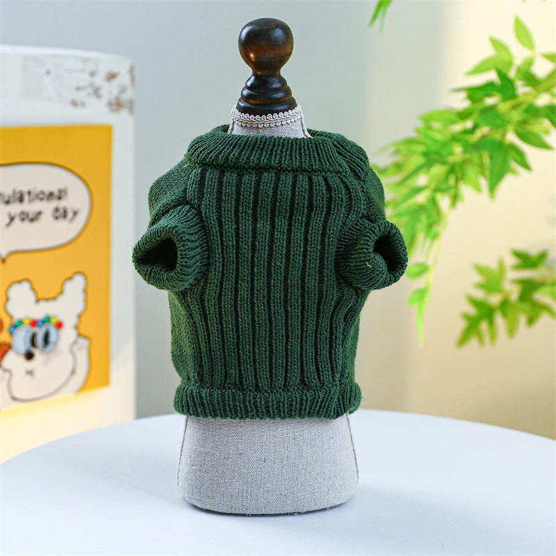 Halloween Party Pet Dog Clothes Dinosaur Shaped Dark Green Lovely Sweaters Cat Outfits Warm Knitted Cosplay York Kitten Clothing