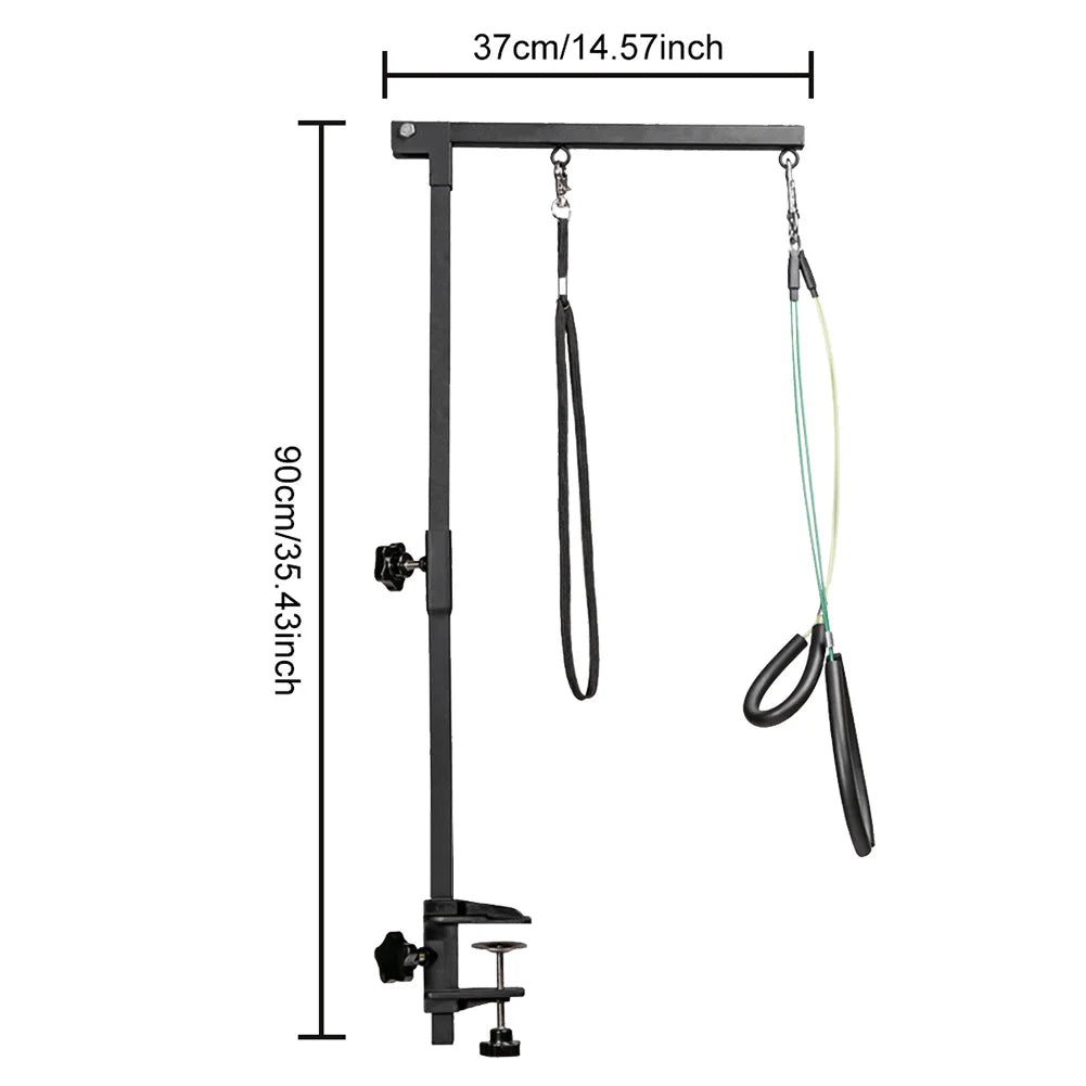 Dog Shower Stand Stainless Steel Trimming Pet Grooming Stand Height Adjustable Pet Foldable Grooming Bracket Desk Dog Cat Holder