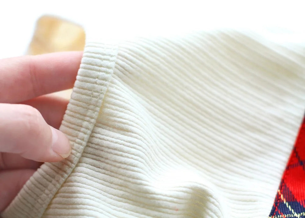 Plaid Dog Skirt with Double Buckle, Stylish Pet Clothes, Fall and Winter Outfit, Knitted Jumper Sweater Poodle Maltese Chihuahua