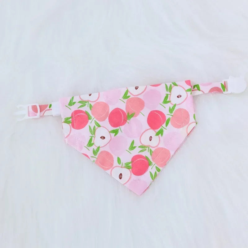 Fruit Printting Bandanas For Dog Small Cat Triangle Adjustable Scarf Dog Puppy Bandanas Pet Dog Soft Grooming Accessories