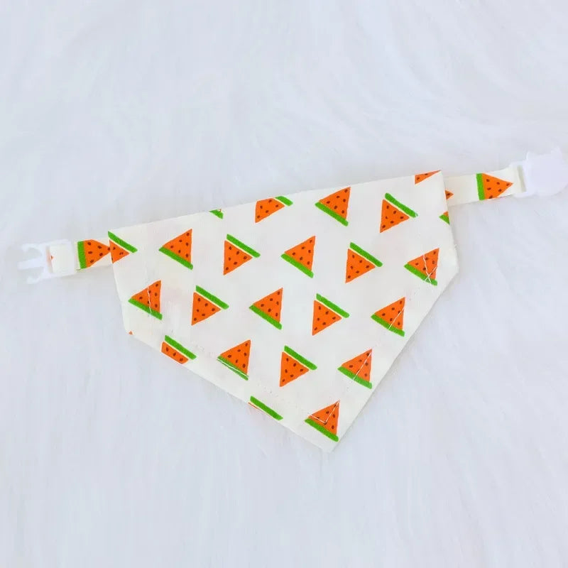 Fruit Printting Bandanas For Dog Small Cat Triangle Adjustable Scarf Dog Puppy Bandanas Pet Dog Soft Grooming Accessories