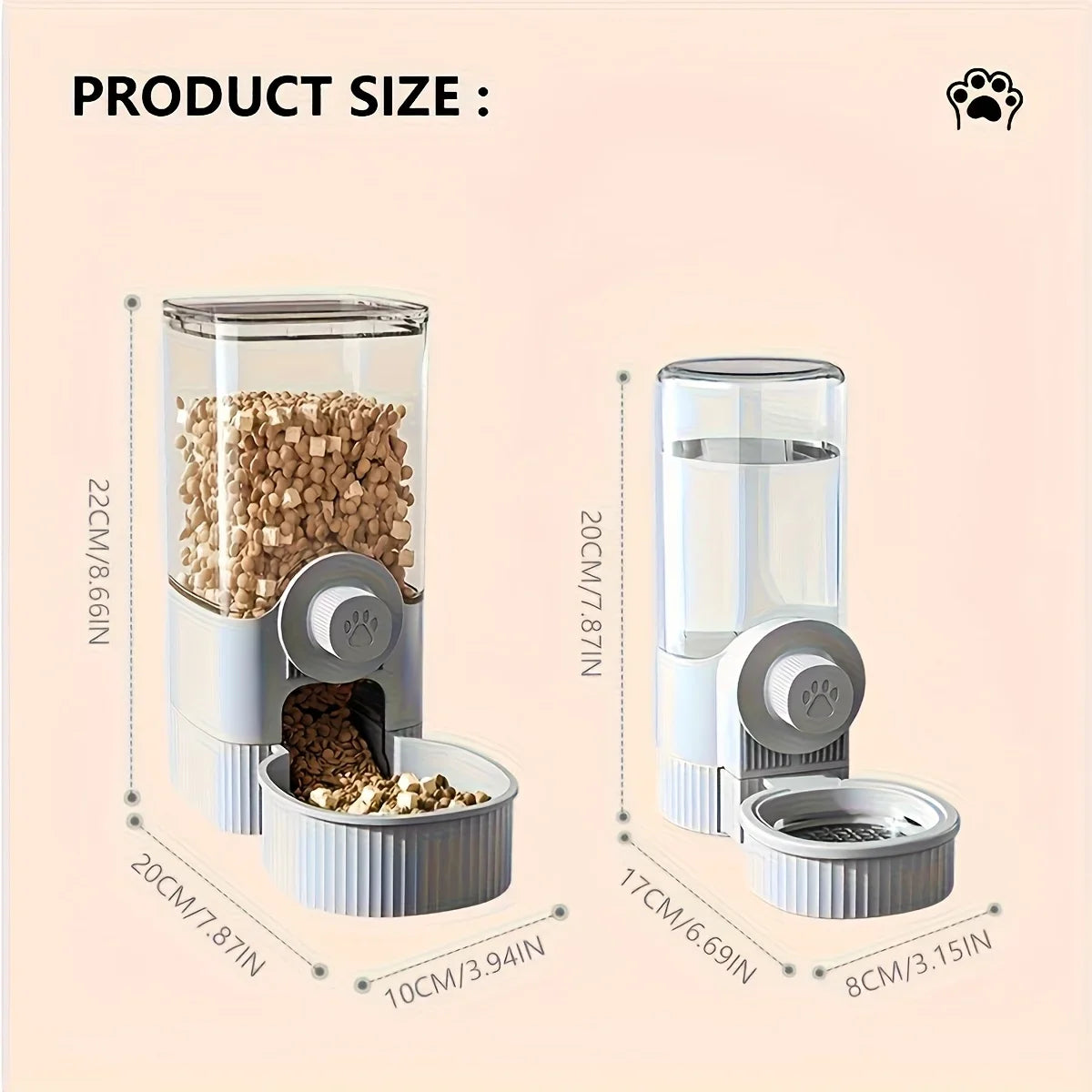 Automatic hanging pet water dispenser - no electricity required, gravity flow design, multi bowl cat, dog, and rabbit feeder