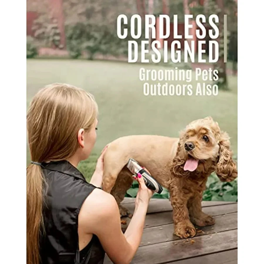 Dog Clipper Low ise Dog Grooming Kit with Rechargeable Dog Shaver Cordless Electric Quiet Hair Clipper Set for Dog Cats PetsGol