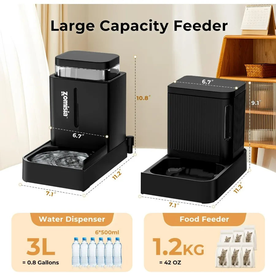 2 in 1 Automatic Cat Feeder and Water Dispenser with 180 Degree Rotatable Design for Small to Medium Dogs Puppies and Kittens L