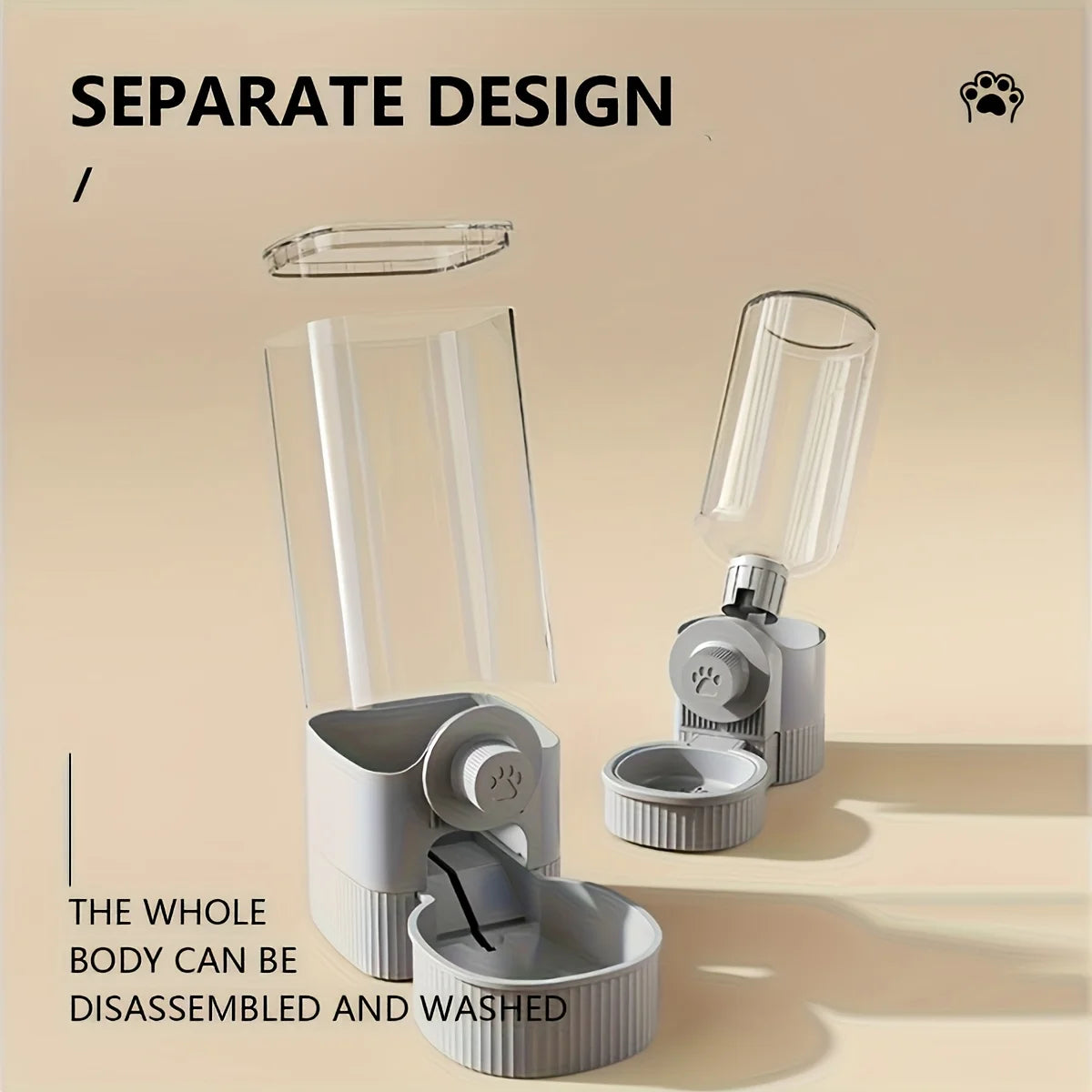 Automatic hanging pet water dispenser - no electricity required, gravity flow design, multi bowl cat, dog, and rabbit feeder