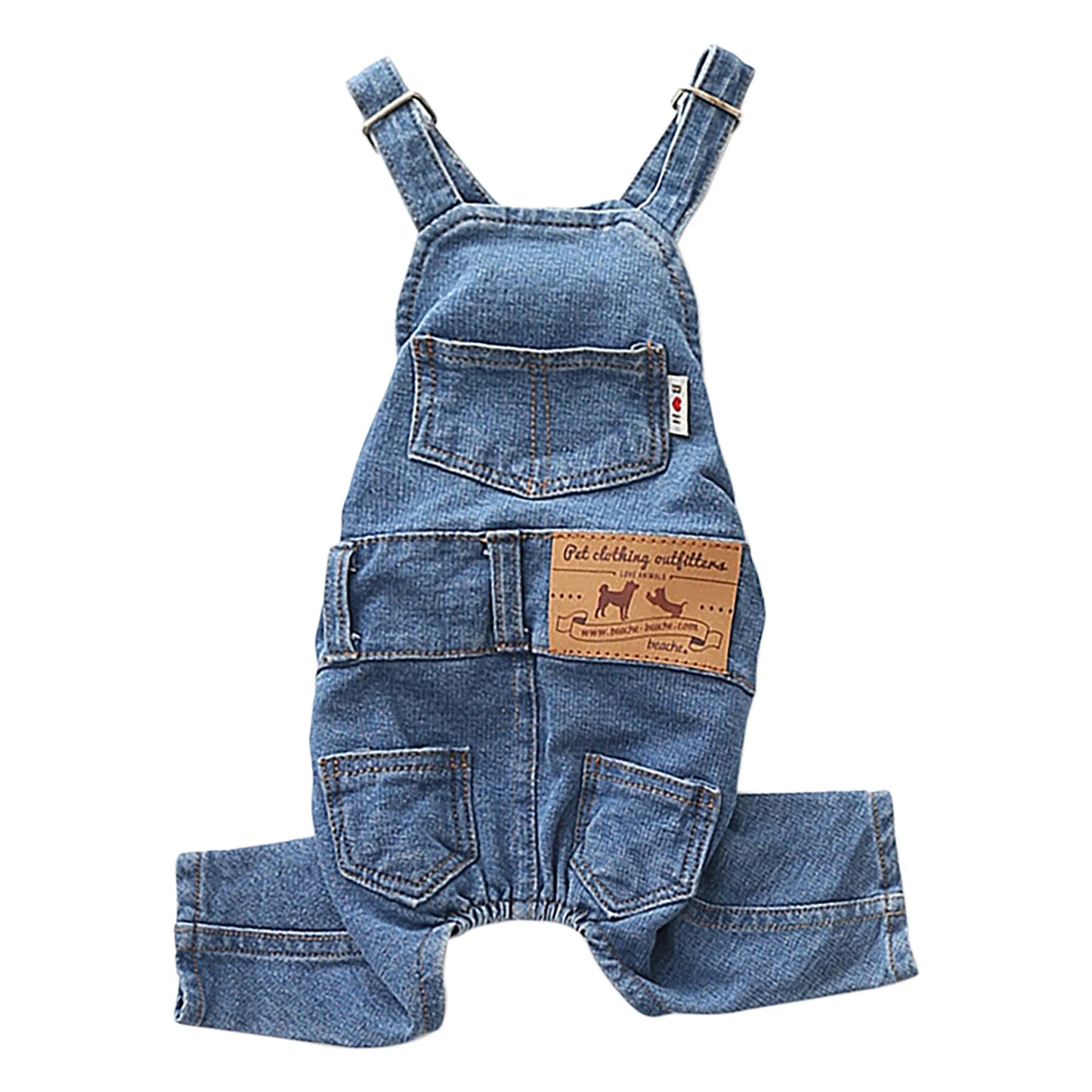 Dog Denim Jumpsuit Fashion Puppy Costumes Comfortable Dog Outfits Pure Cotton Pet Pants Apparel for Small Medium Dogs and Cats