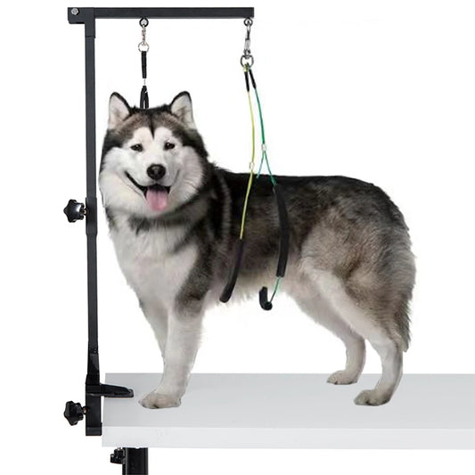 Dog Shower Stand Stainless Steel Trimming Pet Grooming Stand Height Adjustable Pet Foldable Grooming Bracket Desk Dog Cat Holder