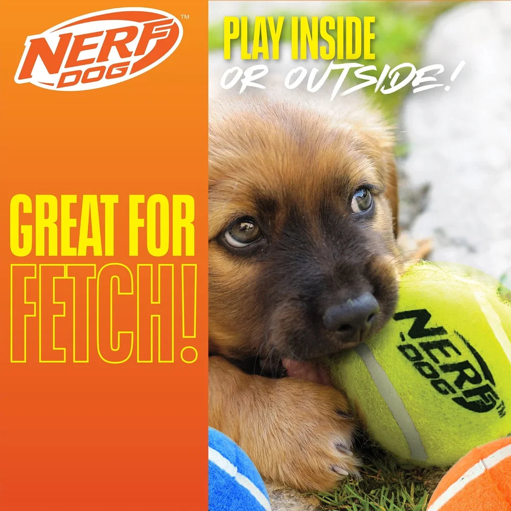 2 Inch Rubber Squeaky Tennis Balls Dogs 3 Pack Durable Chew Toys Interactive Play Dishwasher Safe Bright Colors