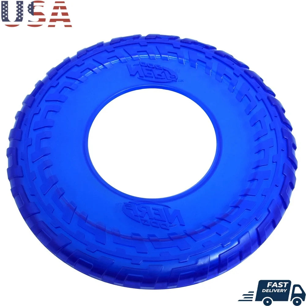 Durable 10 Inch TPR Flyer Dogs Lightweight Aerodynamic High Visibility Interactive Fetch Toy Floats on Water Chewable Portable