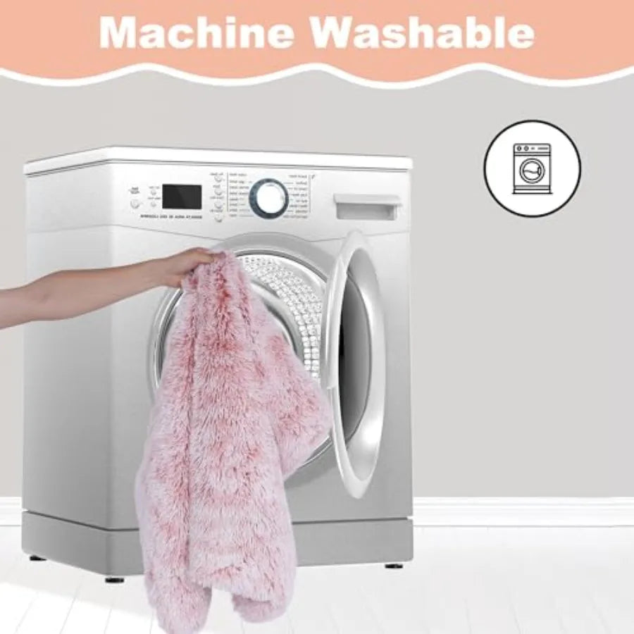 Waterproof Crate Bed with Washable Cover for Dogs and Cats Plush Faux Fur Kennel Pad 17x12 Inch Pink Ideal for Pet Beds in Home