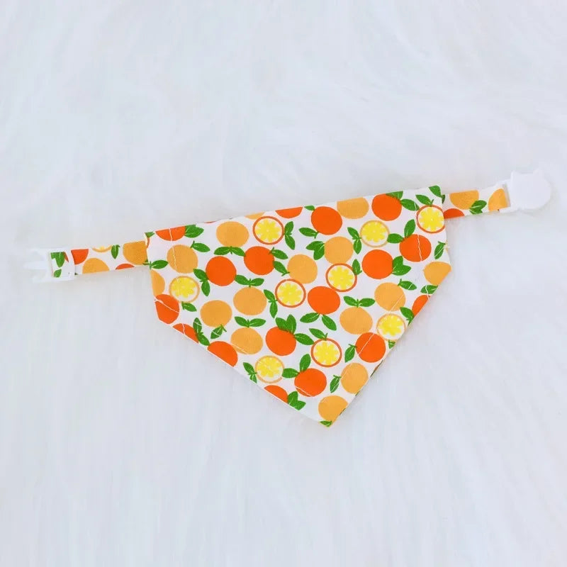Fruit Printting Bandanas For Dog Small Cat Triangle Adjustable Scarf Dog Puppy Bandanas Pet Dog Soft Grooming Accessories