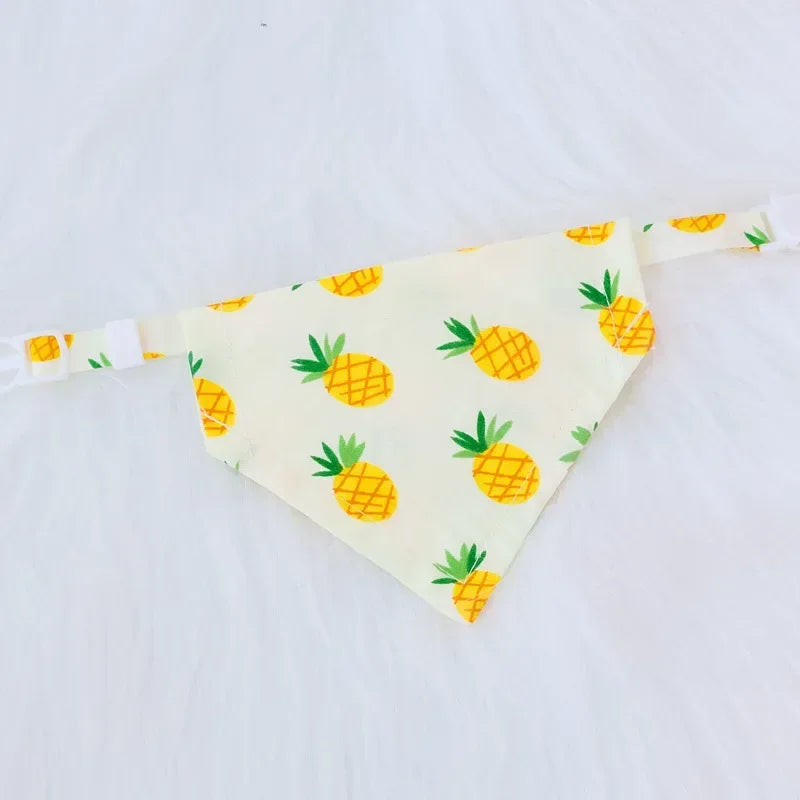 Fruit Printting Bandanas For Dog Small Cat Triangle Adjustable Scarf Dog Puppy Bandanas Pet Dog Soft Grooming Accessories